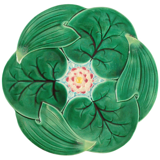 George Jones Majolica "Lotus" Plate, ca. 1869