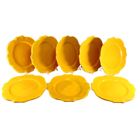 8 Bernard Pichon Saffron Yellow Dinner Plates