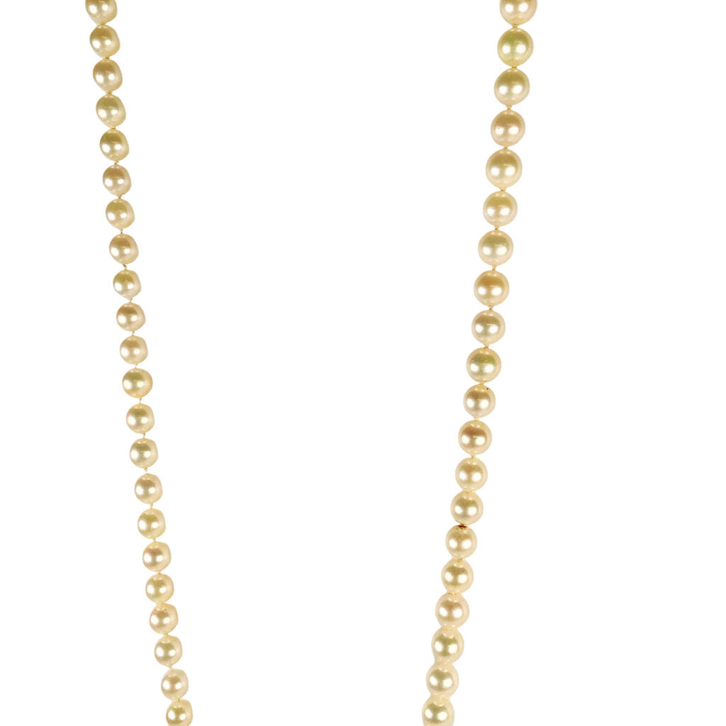 Japanese Saltwater Cultured Pearl Necklace w. 14Kt Gold Clasp