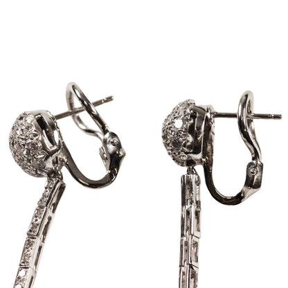 Silver South Sea Pearl & Diamond Earrings in 14Kt White Gold