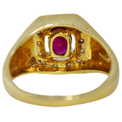 Ruby & Diamond Ring in 14Kt Gold