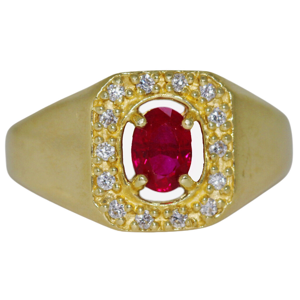 Ruby & Diamond Ring in 14Kt Gold