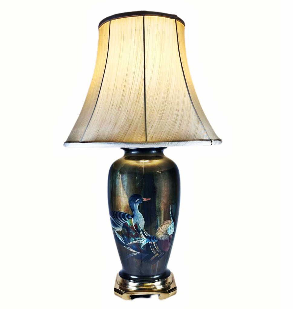 Brass-Mounted Lamp w/Duck Decoration