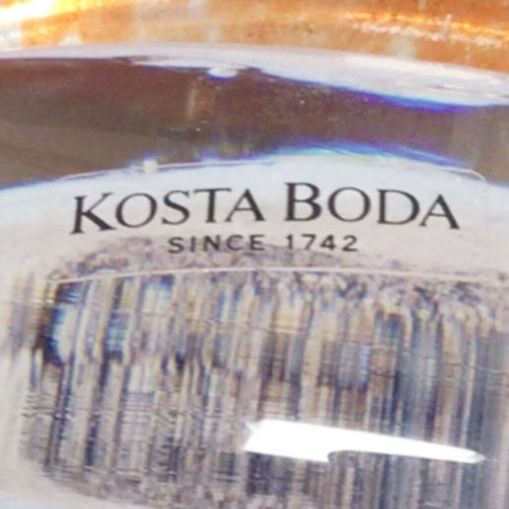 Kosta Boda "Twister" Red-Orange Footed Bowl