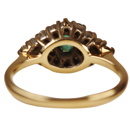 Emerald & Diamond Dainty Ring in 14Kt Gold