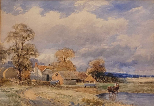 John Bates Noel. Pastoral Landscape. Watercolor