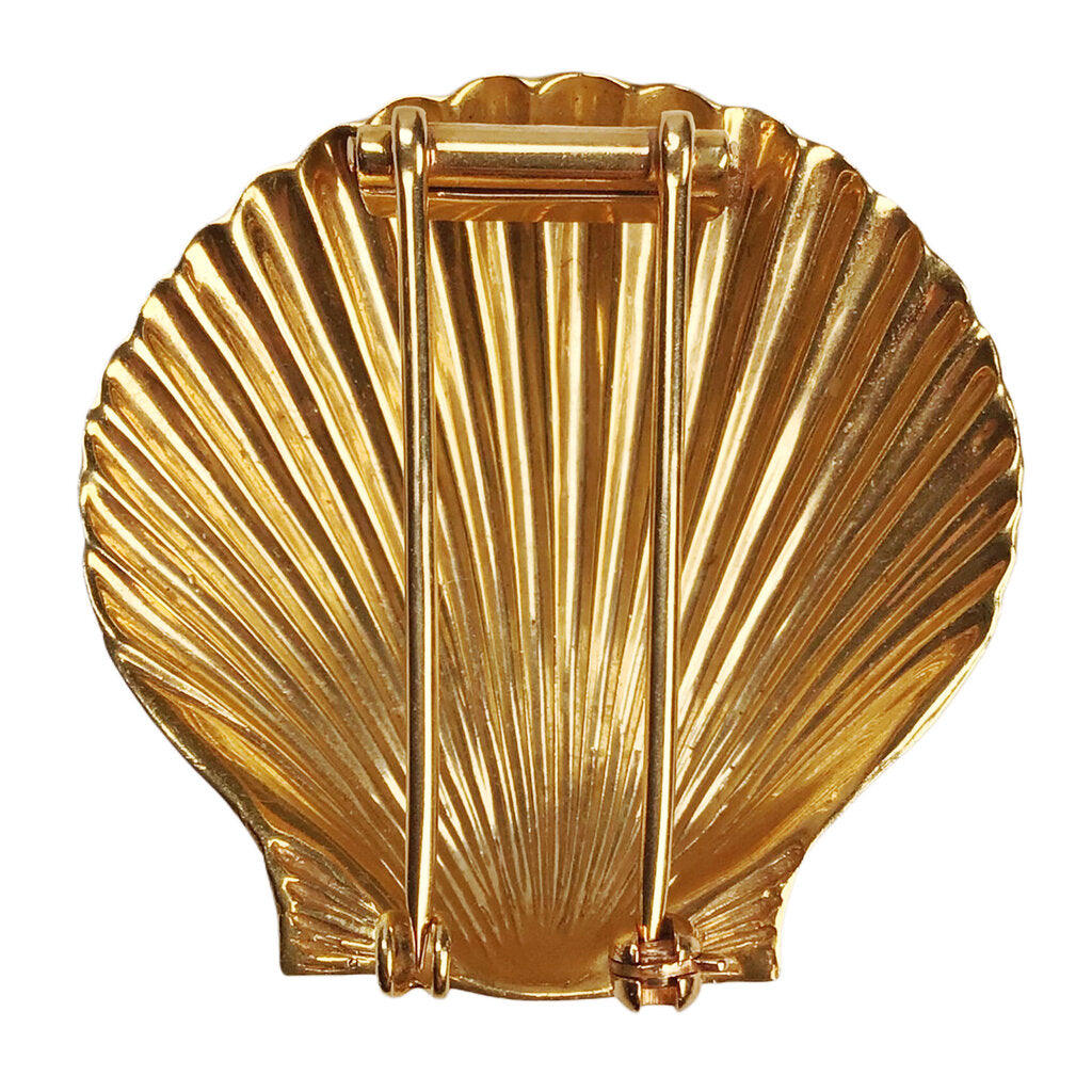 14Kt Gold Scallop Shell Brooch