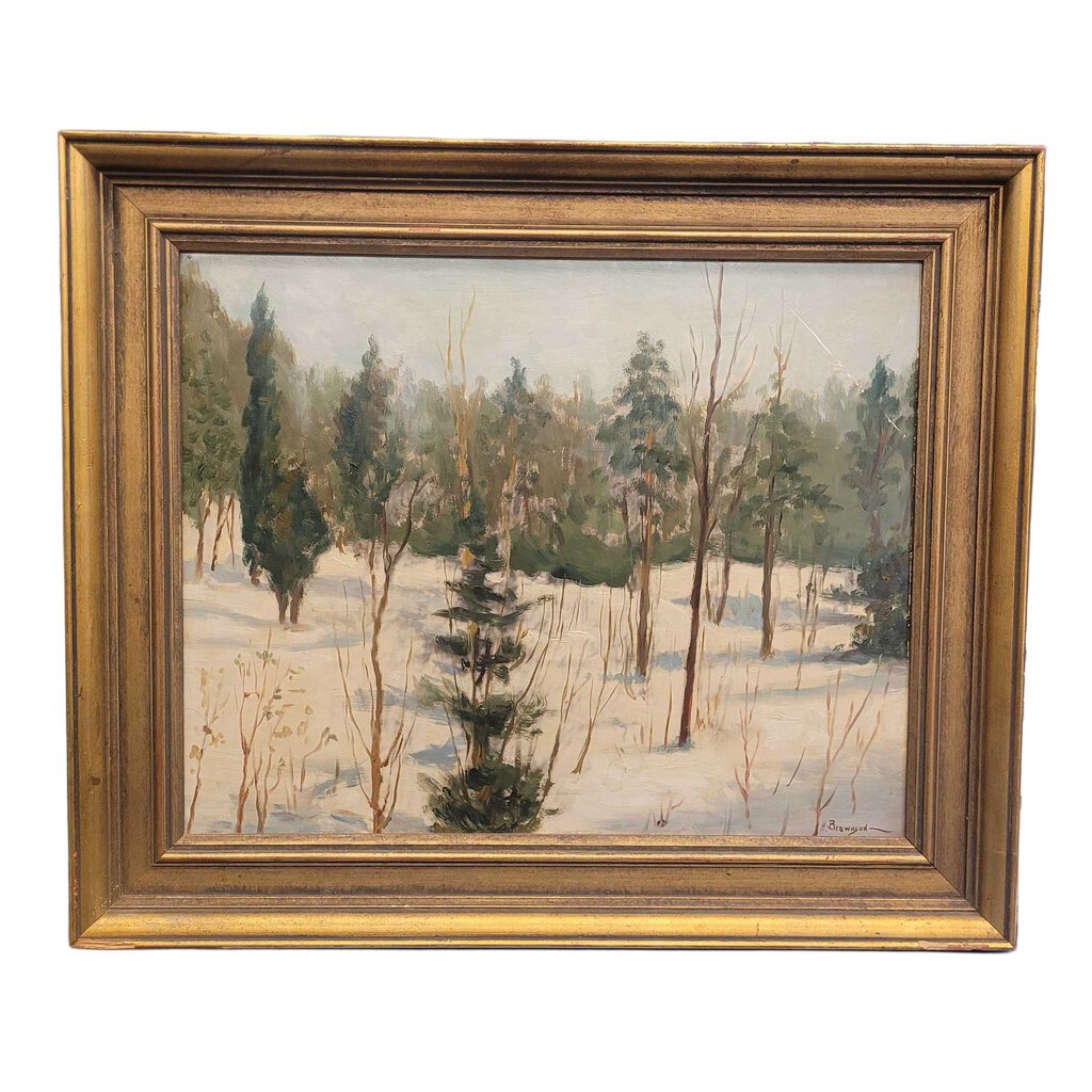 Brownson. Winter Landscape. Oil on Board.