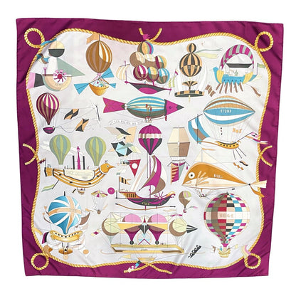 Hermes Silk Scarf "Les Folies du Ciel" by Loic Dubigeon