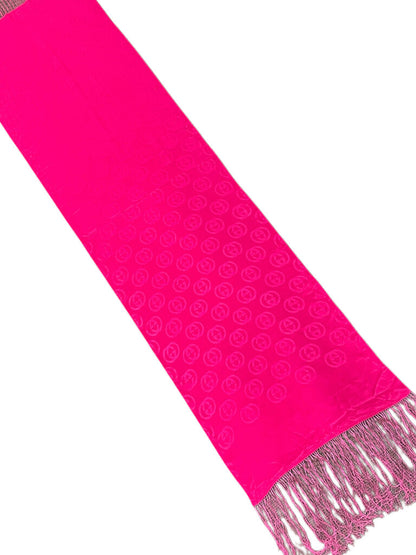 Gucci Magenta Jacquard Crepe Silk Scarf