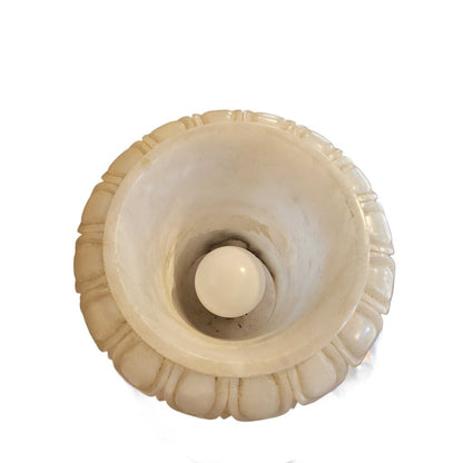 Carved Alabaster Urn Lamp