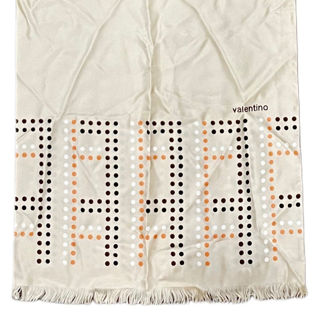 Vintage Valentino Cream w. Dot Pattern Silk Scarf