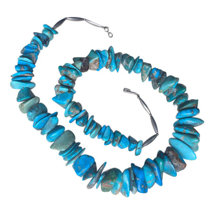 Sterling & Turquoise Matrix Nugget Necklace