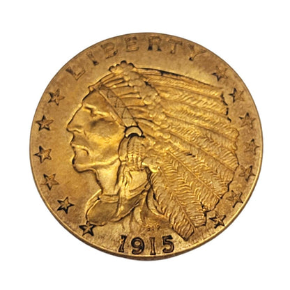 1915 Indian Head 2.5 Dollar Gold Coin