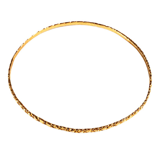 18Kt Gold Textured Bangle Bracelet