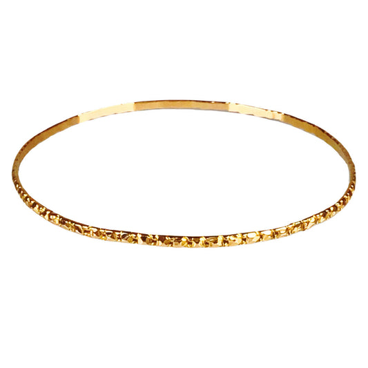 18Kt Gold Textured Bangle Bracelet