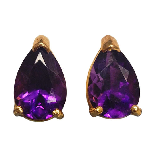 14Kt Gold Amethyst Earrings