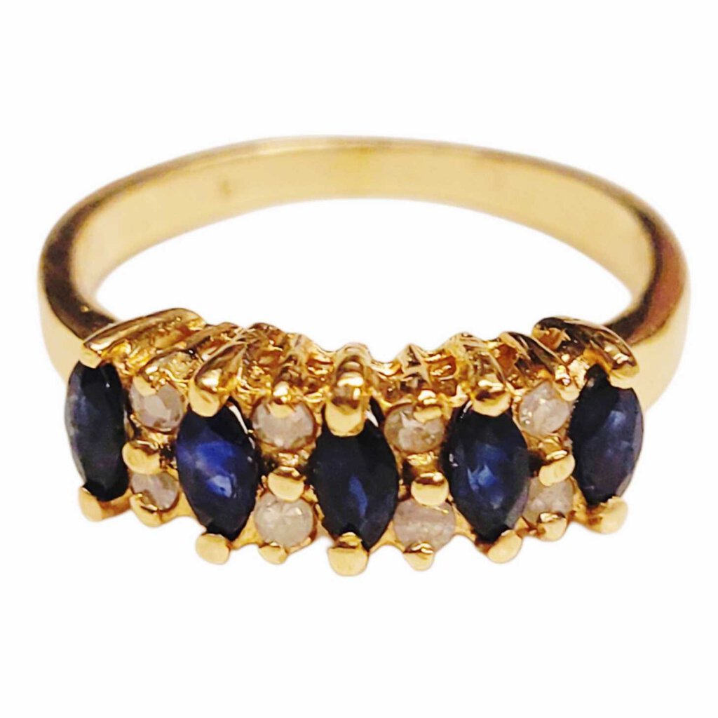 14Kt Gold Sapphire and Diamond Ring