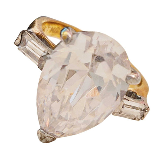 Gold Plated and Clear Stone Ring