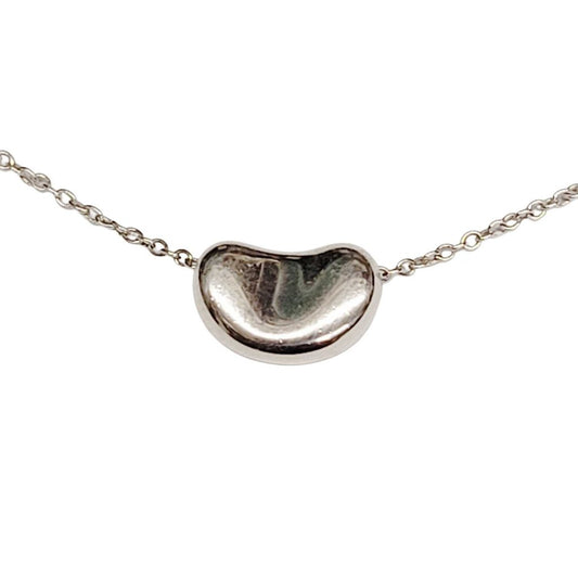 Tiffany Elsa Peretti Sterling Bean Necklace