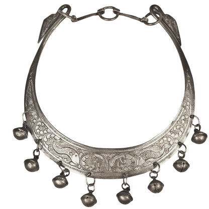 Silver Bib Necklace w. Bells