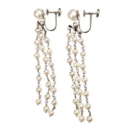 14Kt-WG & Cultured Akoya Pearl Drop Earrings