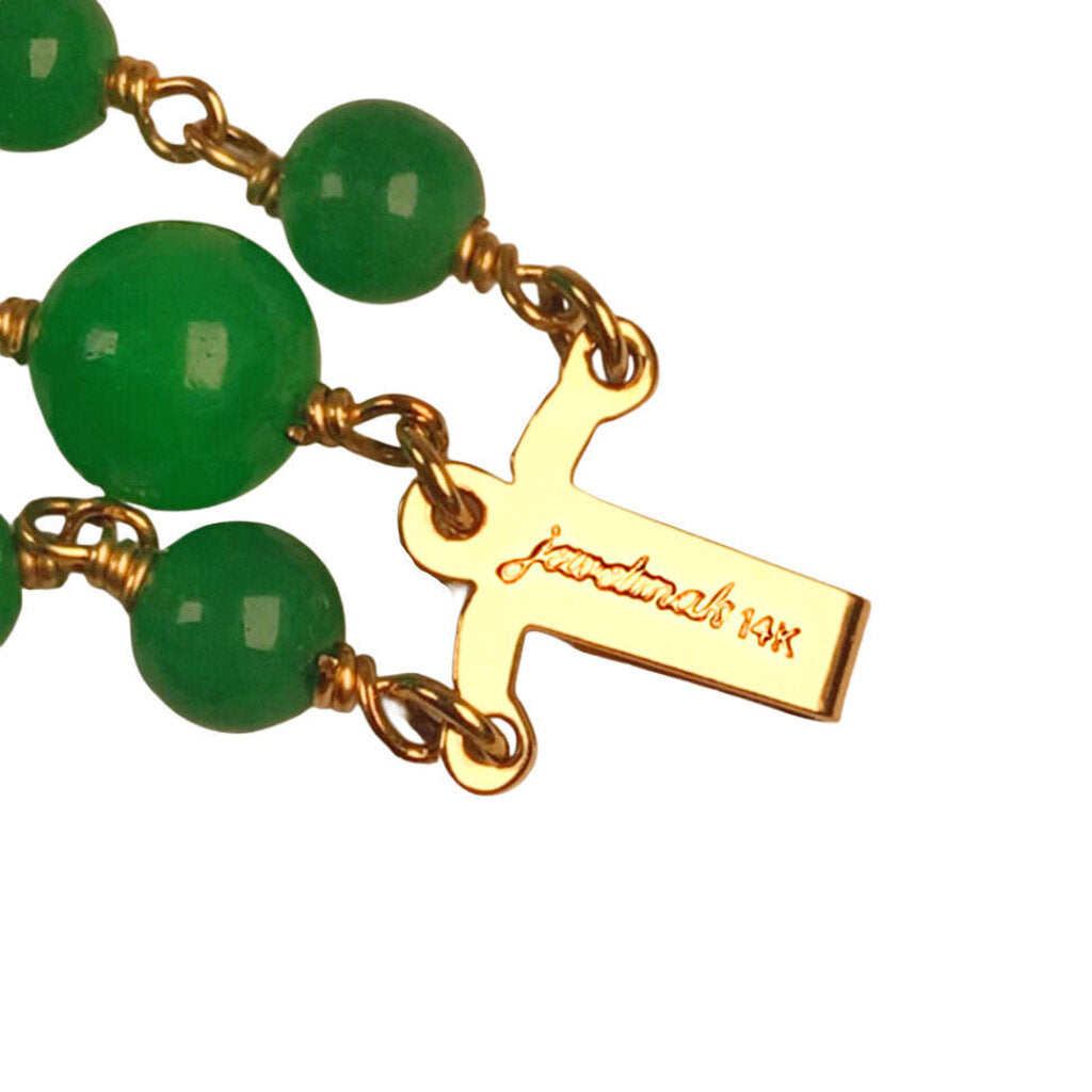 Jewelmak 14Kt Gold & Chrysoprase Bracelet