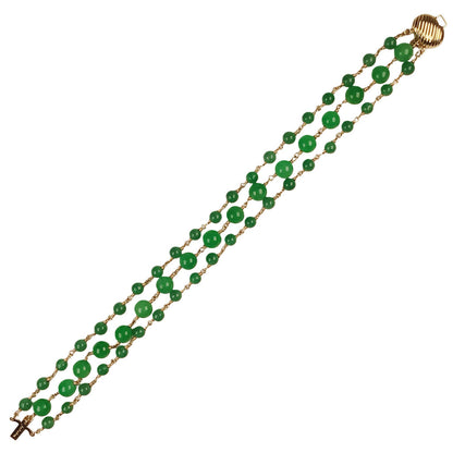 Jewelmak 14Kt Gold & Chrysoprase Bracelet