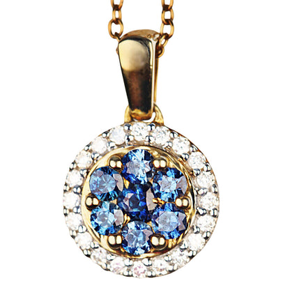 Kallati 9Kt Gold, Sapphire & Diamond Necklace