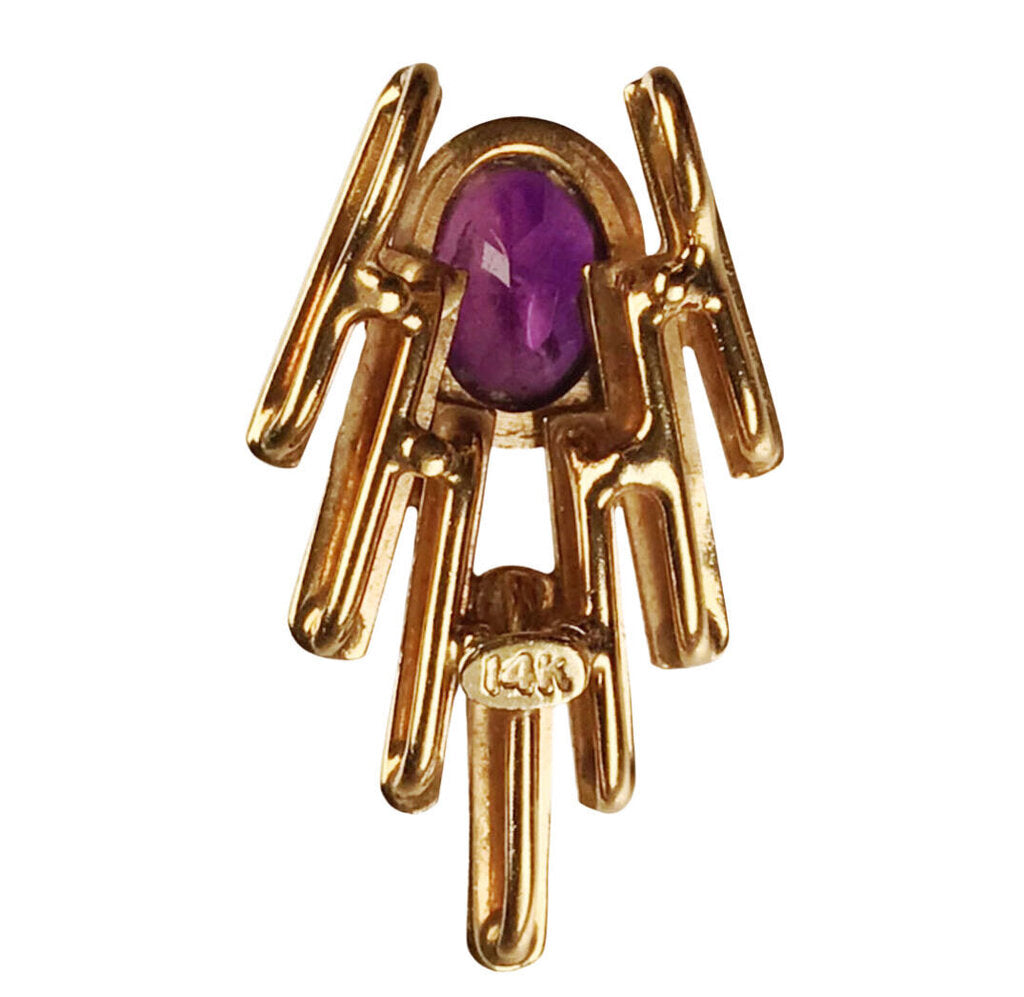 14Kt Gold & Amethyst Slide Pendant