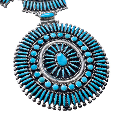 Jesse Williams Navajo Petit Point Turquoise Silver Necklace