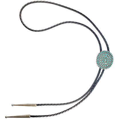 Vintage Zuni Turquoise Petit Point Bolo Tie