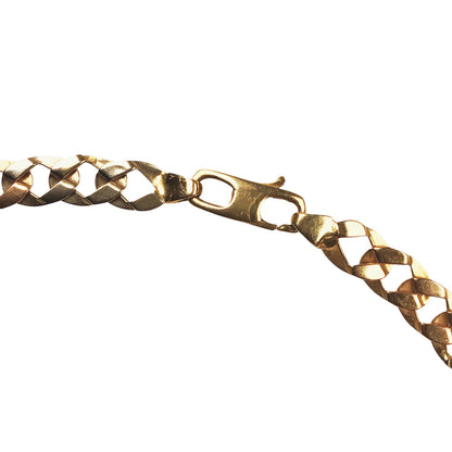 14Kt Three Color Gold Flattened Link Chain Necklace