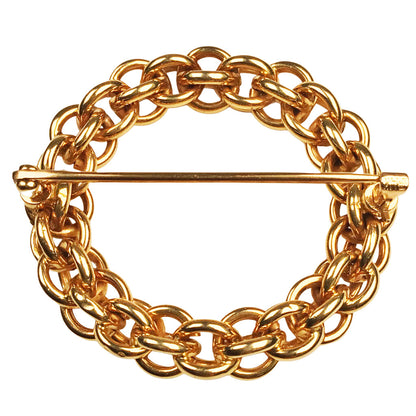 Woven 14Kt Gold Circle Brooch