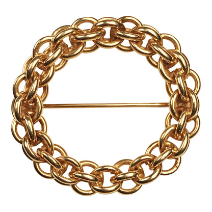 Woven 14Kt Gold Circle Brooch