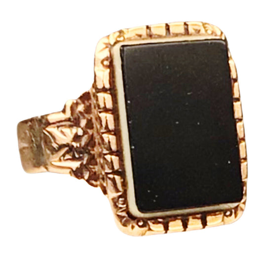 Vintage Banded Agate Ring in 14Kt Gold