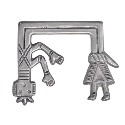 Native American Figural Sterling Brooch