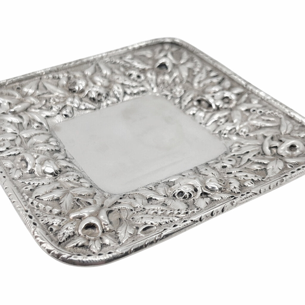 Kirk & Son Coin Silver Repousse Plate, 19th c.