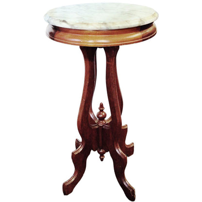 Eastlake-Style Pedestal Table w/Marble Top