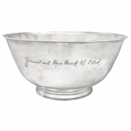 "General & Mrs. Mark W. Clark" Silverplated Revere Bowl