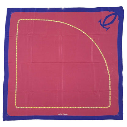 Cartier Maroon Bordeaux Silk Scarf