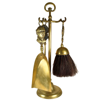 Charles Dickens Mr. Pickwick Brass Fireplace Tools & Stand