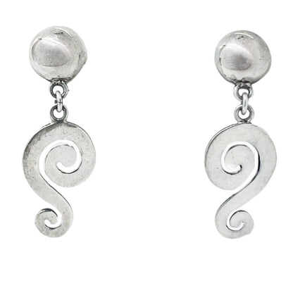 Tibetan Sterling Spiral Dangle Earrings