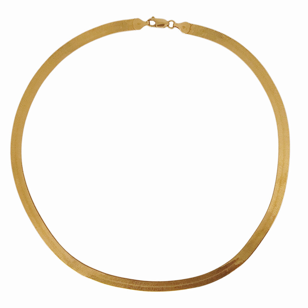 14Kt Gold Flat Link Necklace