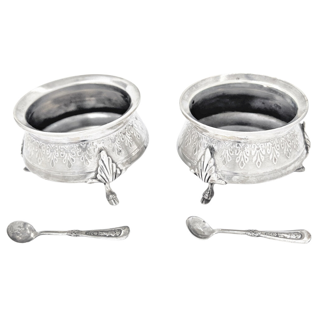 Pair/French Sterling Silver Salt Cellars