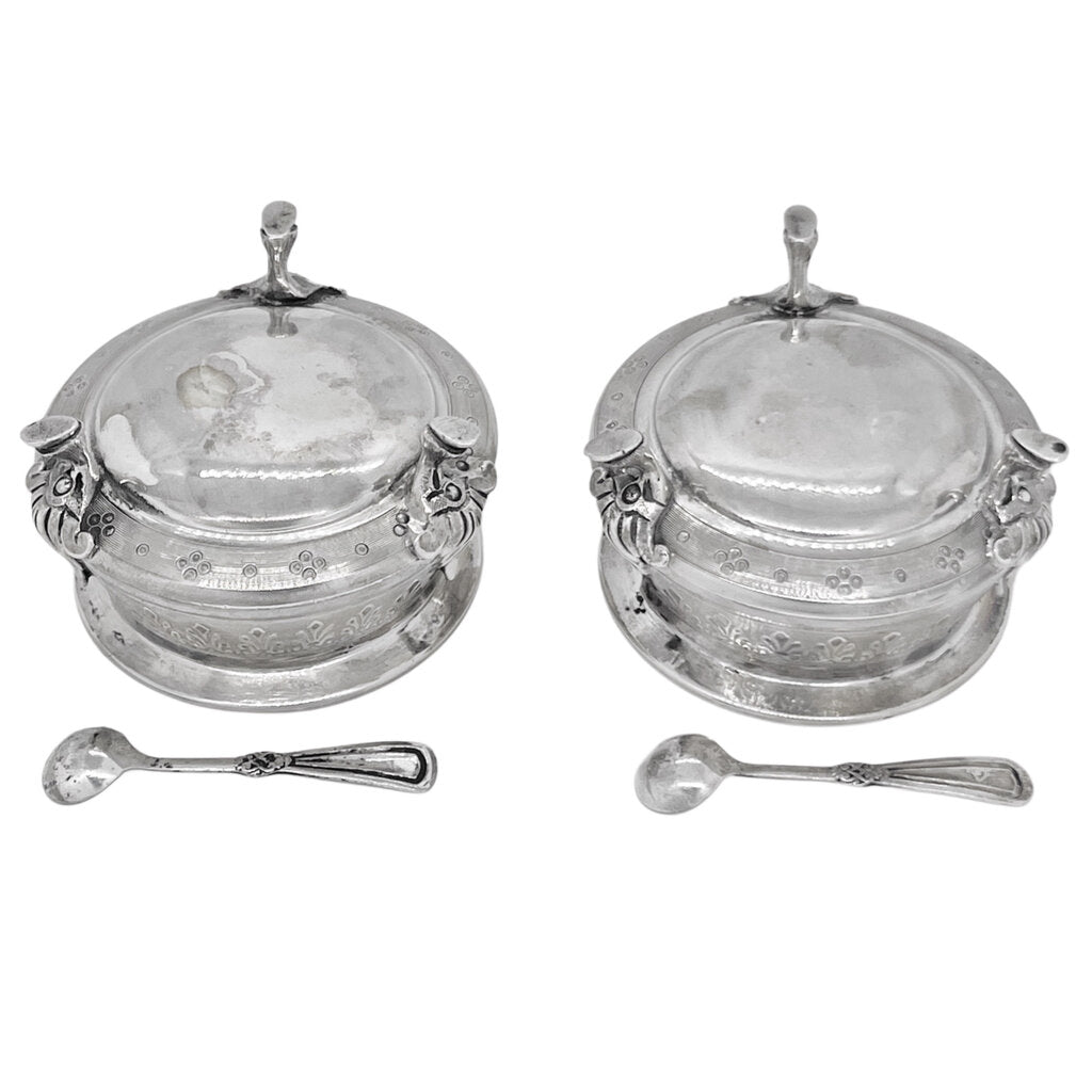 Pair/French Sterling Silver Salt Cellars