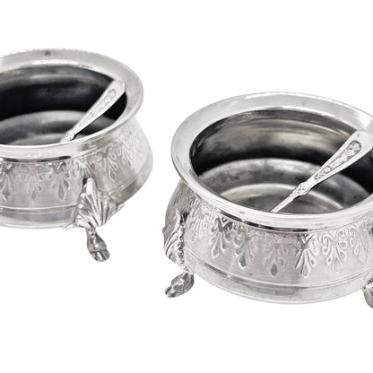 Pair/French Sterling Silver Salt Cellars