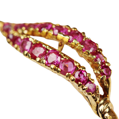 Giuseppe Gatti 18Kt Gold Turquoise and Ruby Flower Brooch 1960s