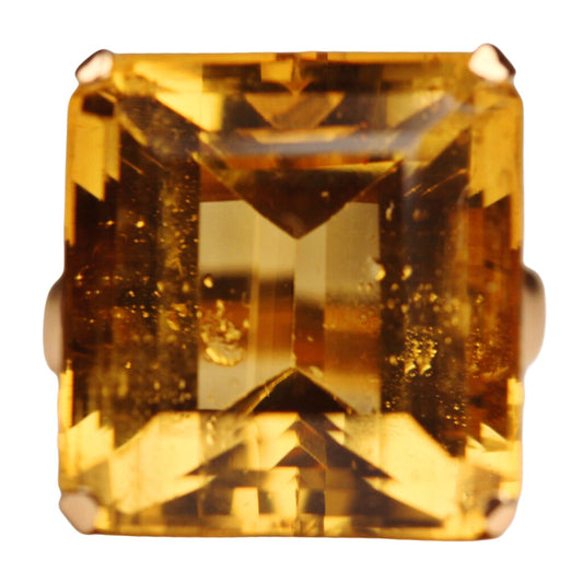 Step Cut Citrine Ring in 14Kt Gold