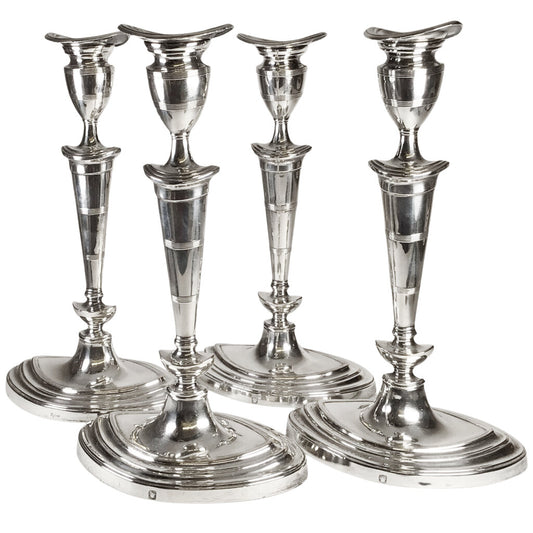 4 Ellis-Barker Silverplated Candlesticks, early 20th c.